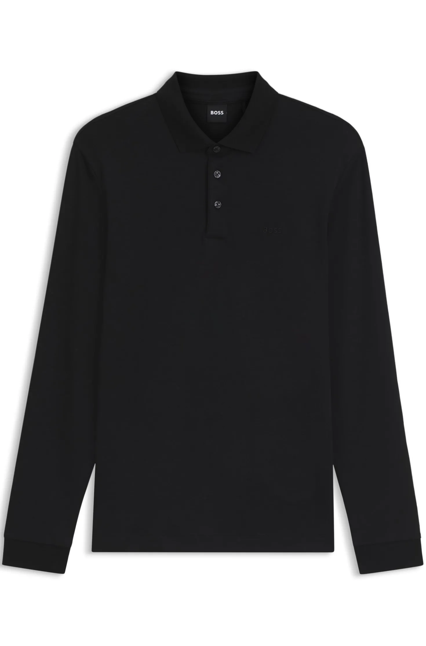 Longsleeve-Poloshirt aus Interlock-Baumwolle mit Logo