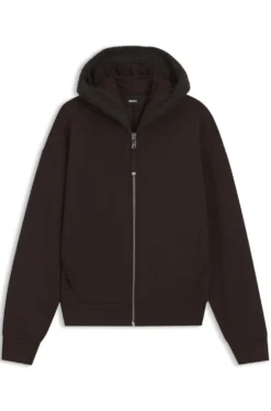 Loose-Fit Hoodie aus Scuba-Jersey mit Reißverschluss