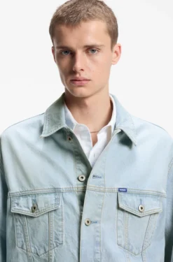 Loose-Fit Jacke aus Denim in Vintage-Blau