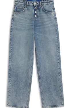 Loose-Fit Jeans aus blauem Denim mit sichtbarem Reißverschluss