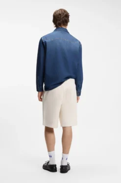 Loose-Fit Shorts aus Baumwoll-Terry mit Logo-Print