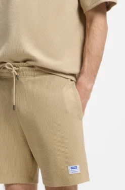 Loose-Fit Shorts aus Baumwoll-Mix mit Waffelstruktur