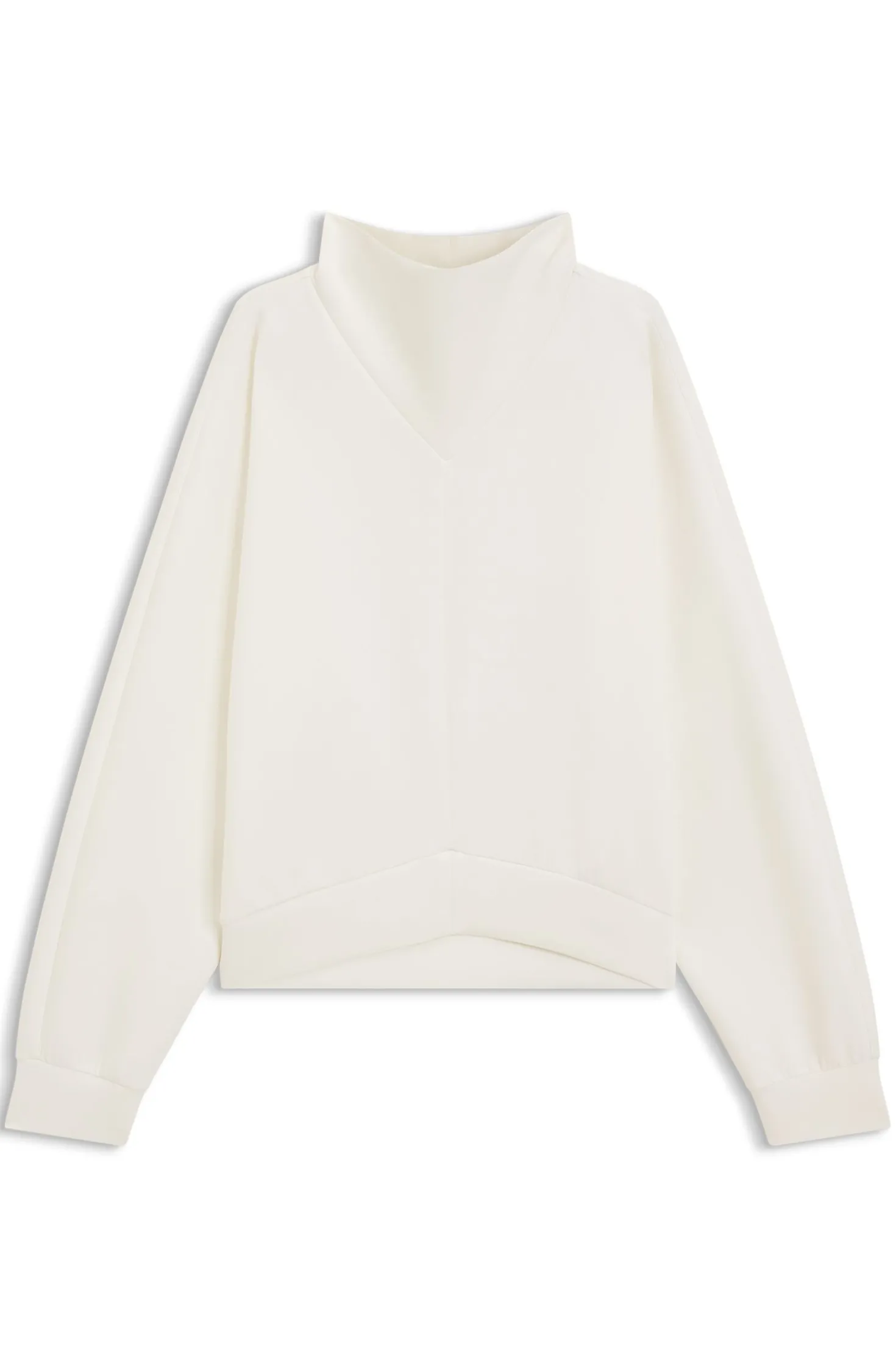 Loose-Fit Sweatshirt mit drapiertem Trichterkragen