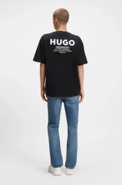 Loose-Fit T-Shirt aus Baumwolle mit Logo-Artwork hinten