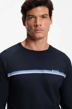 Loungewear-Sweatshirt aus Baumwolle mit Logo auf der Brust