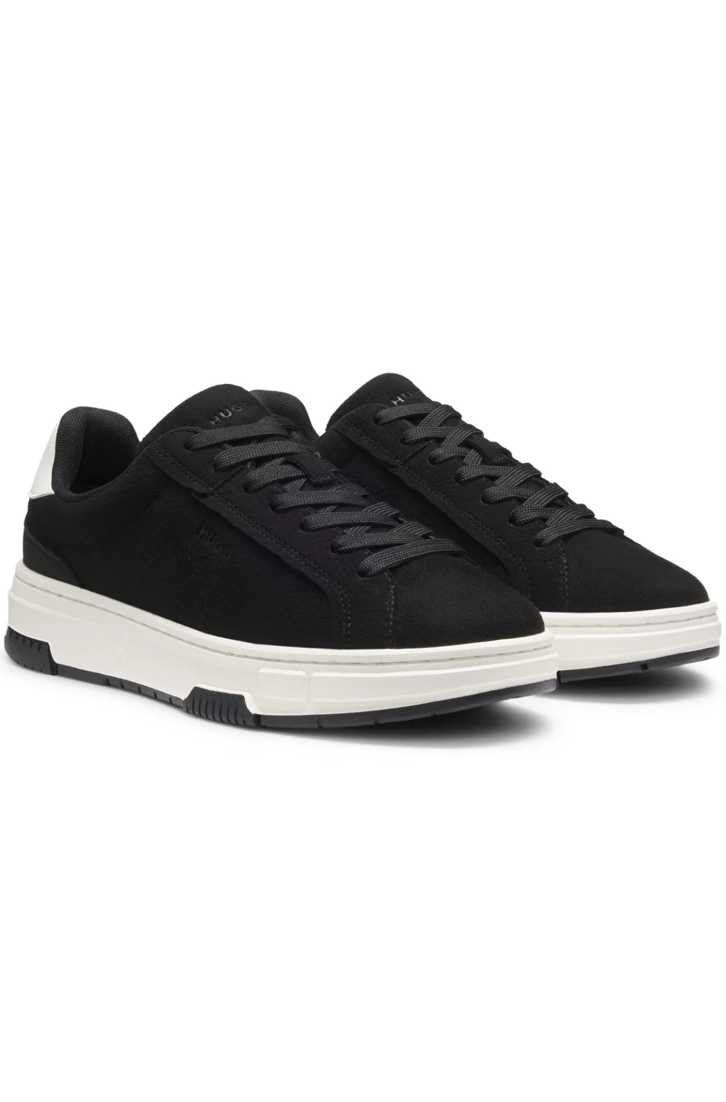Lowtop Sneakers aus Veloursleder-Imitat
