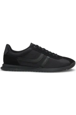 Lowtop Sneakers mit Kunstleder-Details