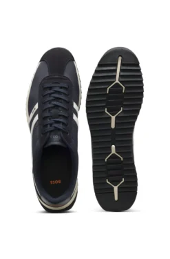 Lowtop Sneakers mit Kunstleder-Details