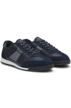Lowtop Sneakers mit strukturierten Details