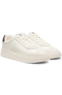 Lowtop Sneakers mit Veloursleder-Details