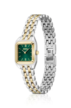 MAE PETITE Uhr mit grünem Zifferblatt und zweifarbigem Armband