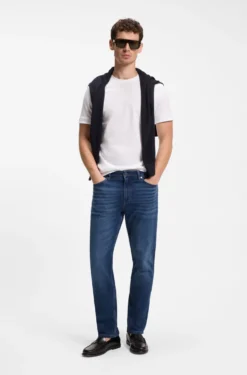 Maine blaue Regular-Fit Jeans aus bequemem Stretch-Denim