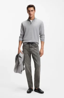 Maine Regular-Fit Jeans aus bequemem Stretch-Denim in Grau