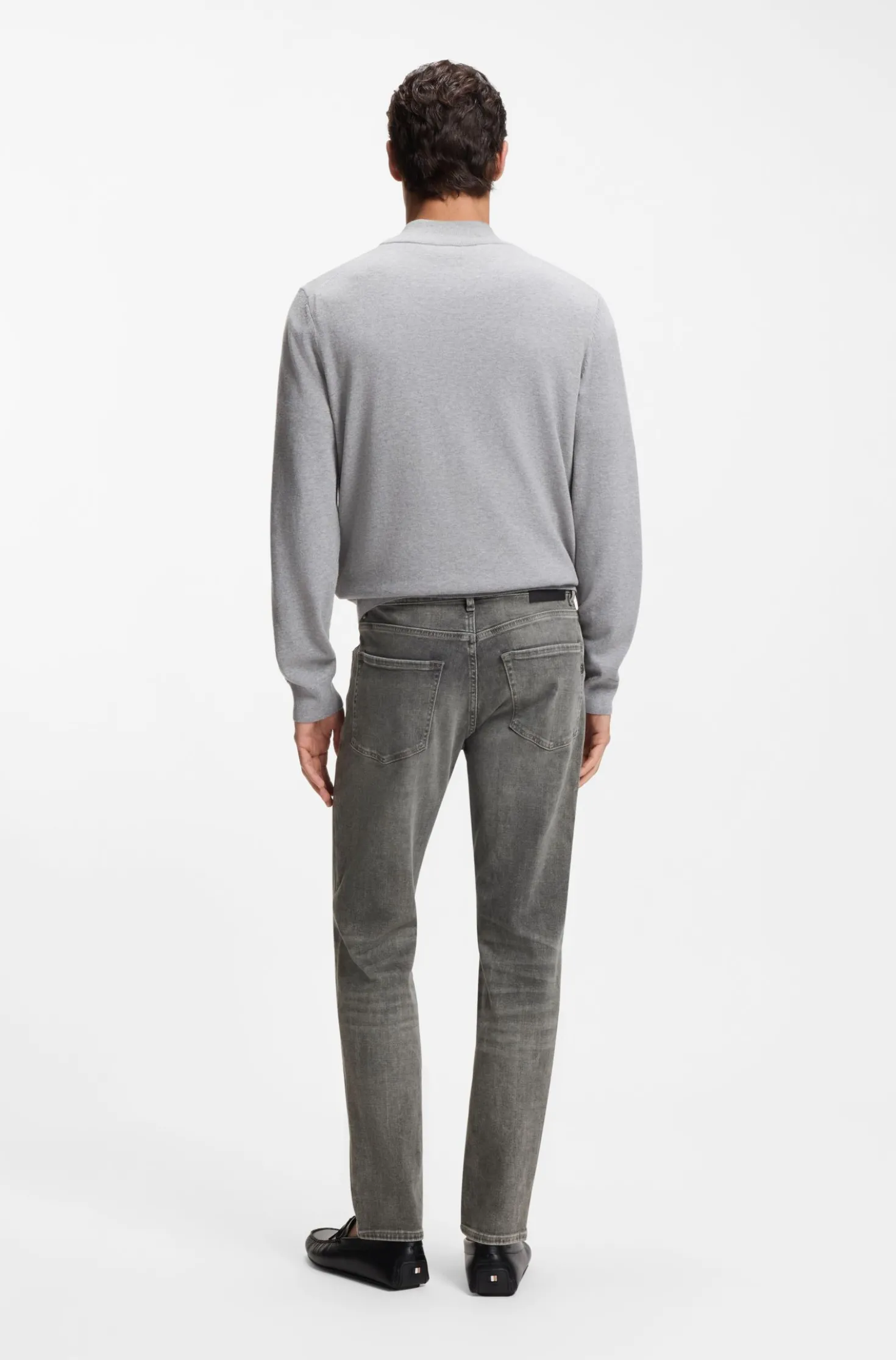 Maine Regular-Fit Jeans aus bequemem Stretch-Denim in Grau
