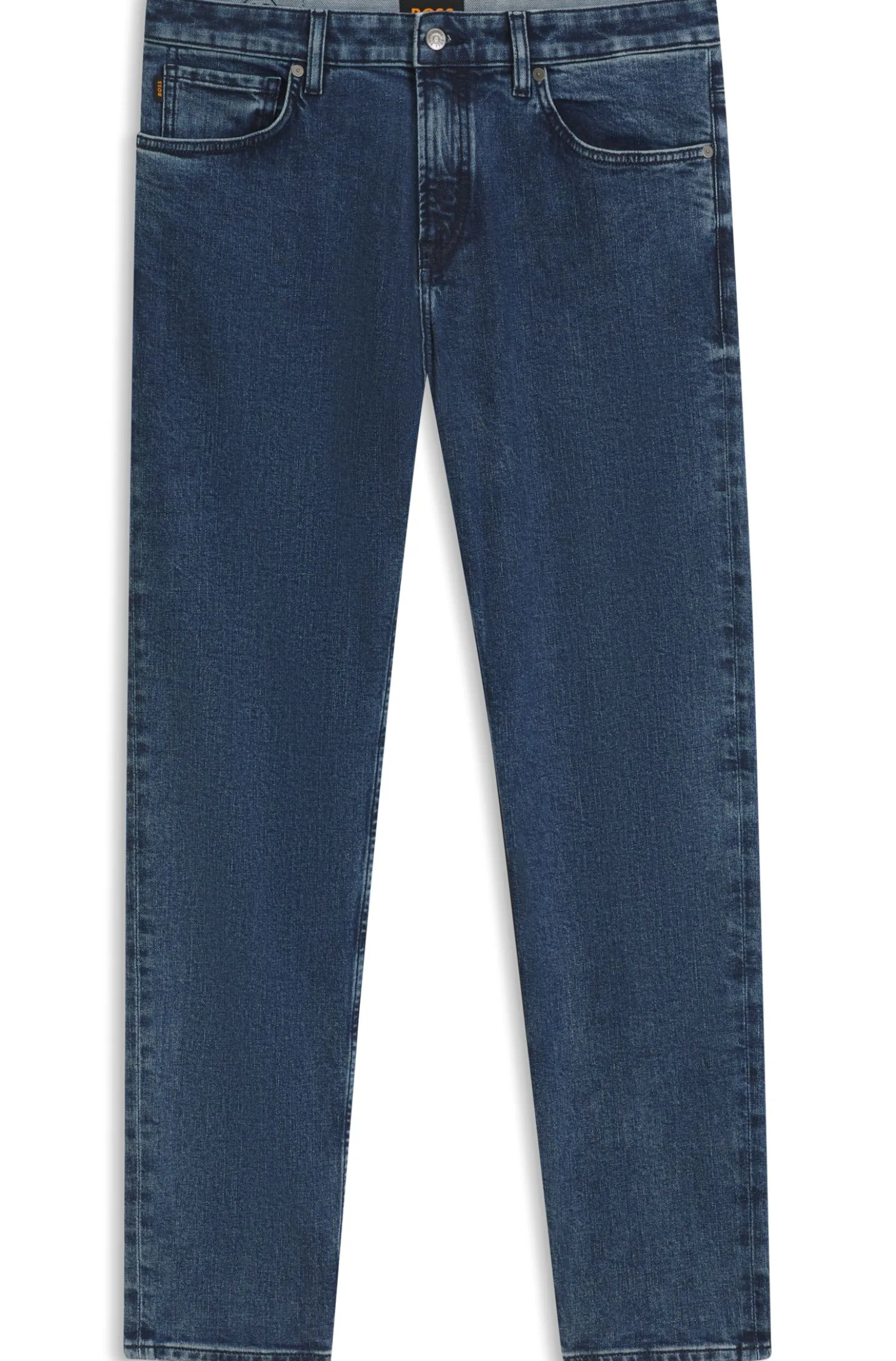 Maine Regular-Fit Jeans aus bequemem blauem Stretch-Denim