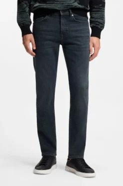 Maine Regular-Fit Jeans aus blauem Super-Stretch-Denim