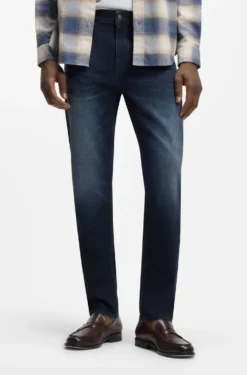 Maine Regular-Fit Jeans aus dunkelblauem extra-softem Denim