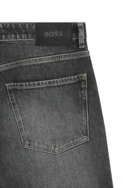 Maine Regular-Fit Jeans aus schwarzem Stretch-Denim