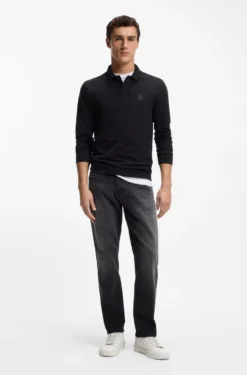 Maine Regular-Fit Jeans aus schwarzem Super-Stretch-Denim