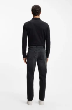 Maine Regular-Fit Jeans aus schwarzem Super-Stretch-Denim