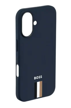 Mattblaue iPhone 16 Hülle mit Signature-Streifen