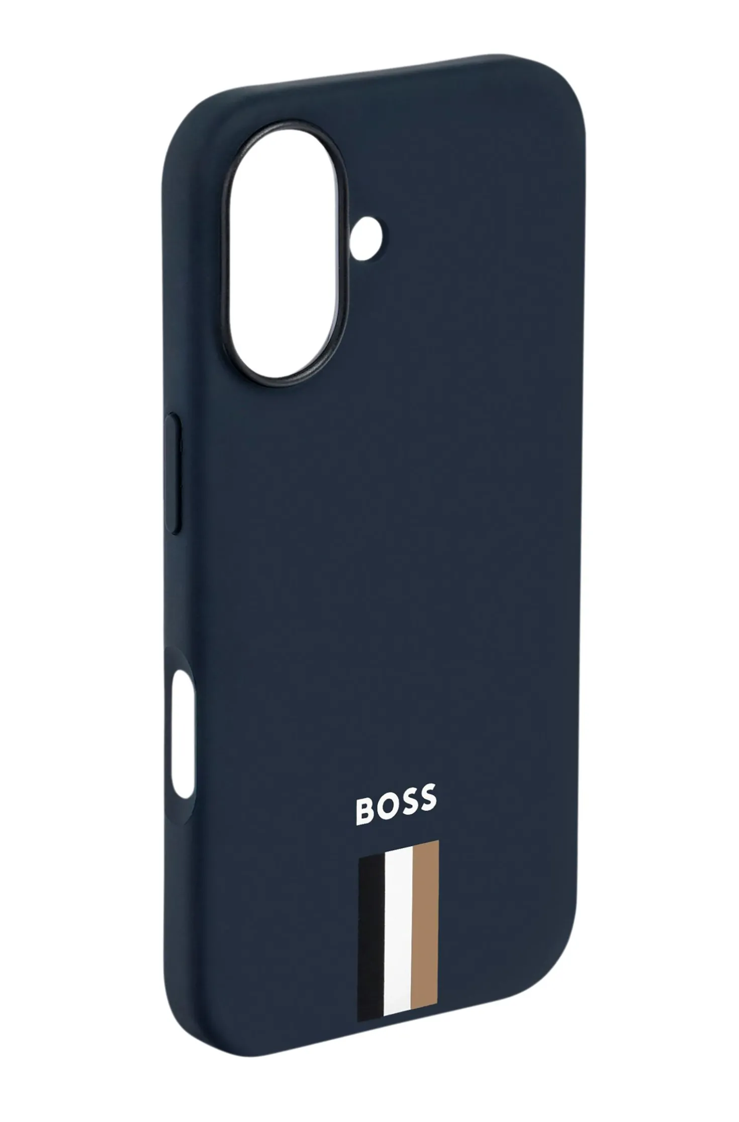 Mattblaue iPhone 16 Hülle mit Signature-Streifen