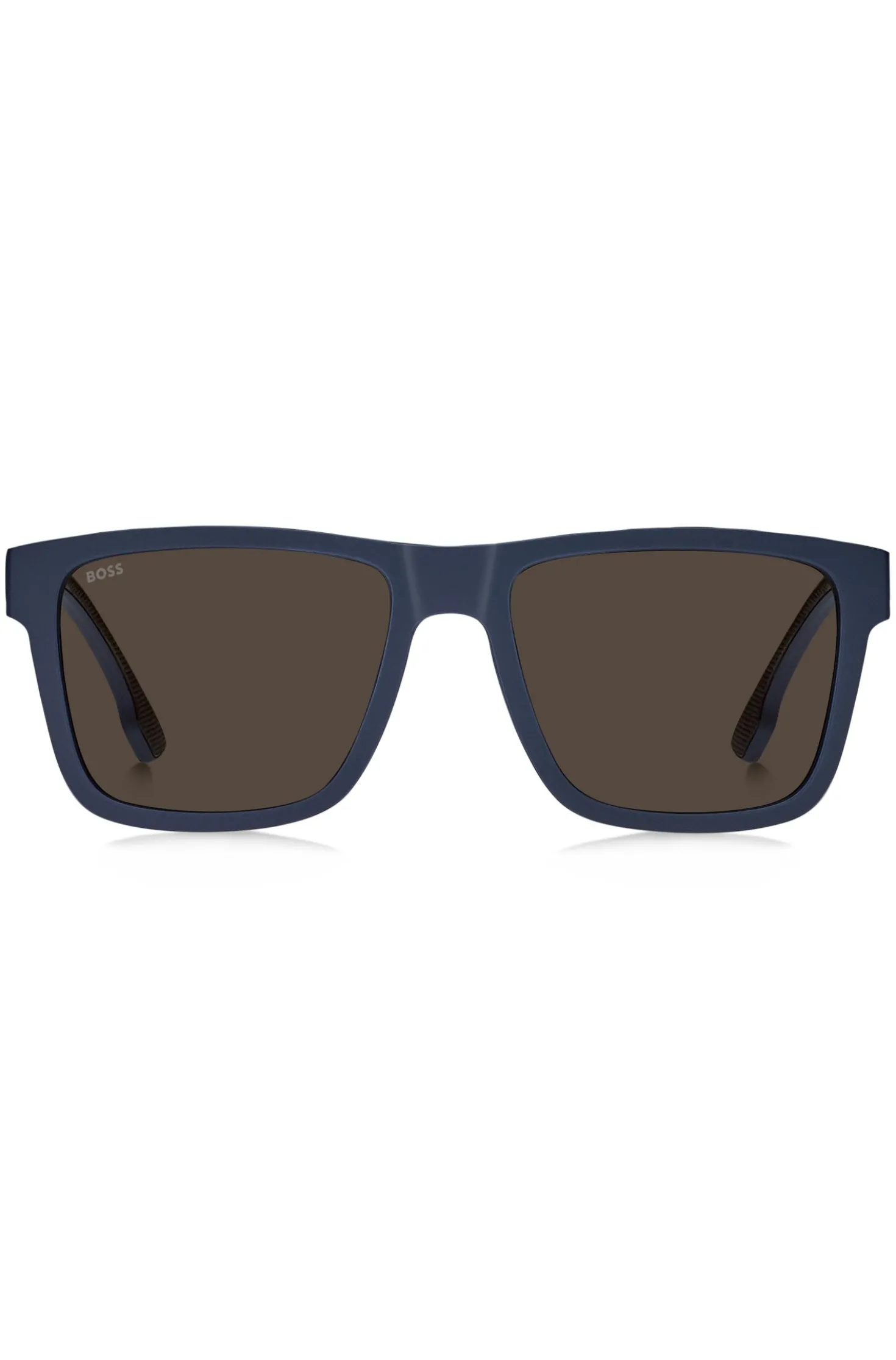 Mattblaue Sonnenbrille mit Logo-Einsatz