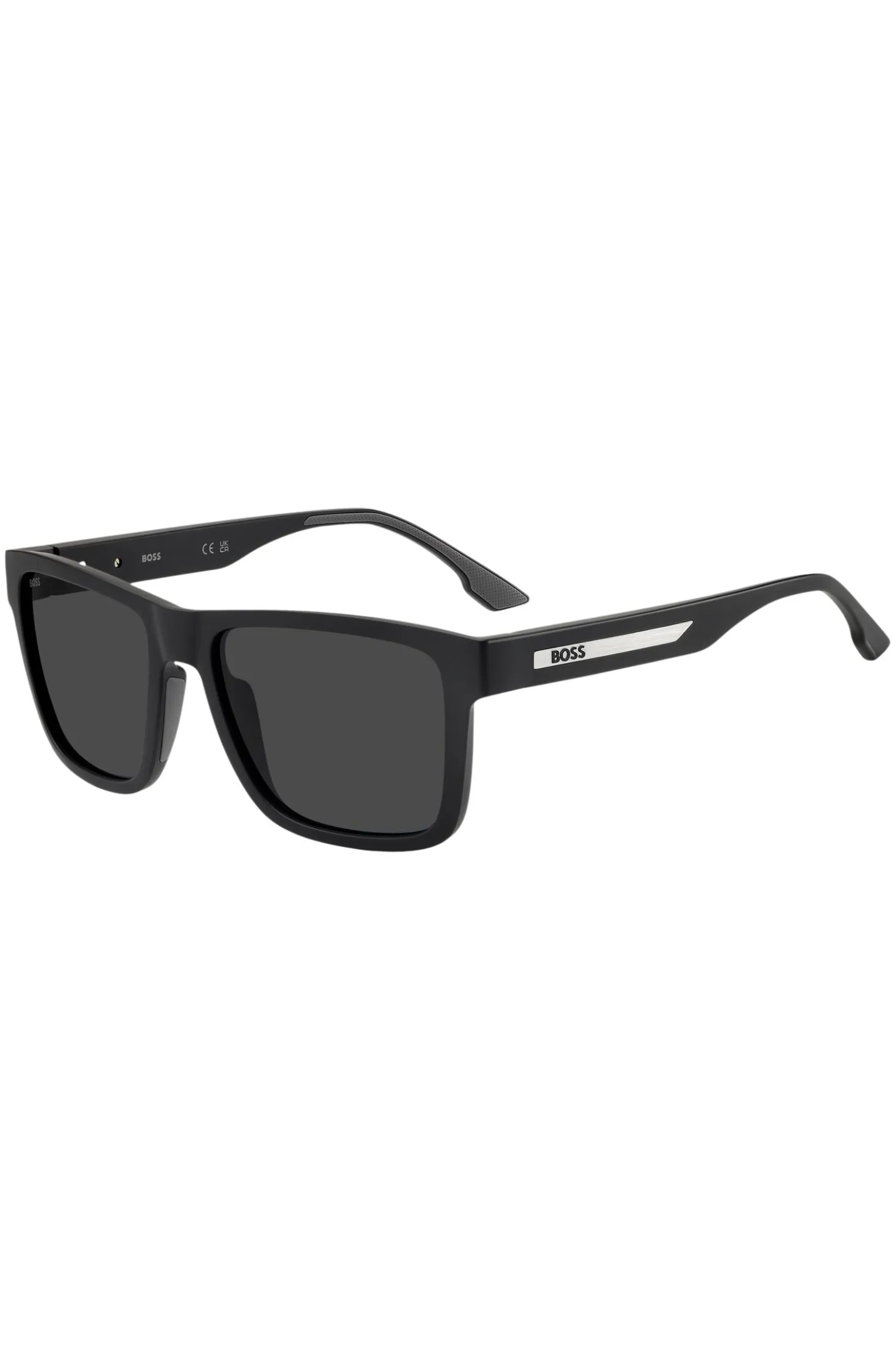 Mattschwarze Sonnenbrille mit Logo-Einsatz