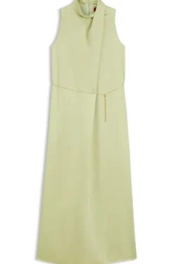 Maxikleid aus Satin mit abnehmbarem Kettengürtel
