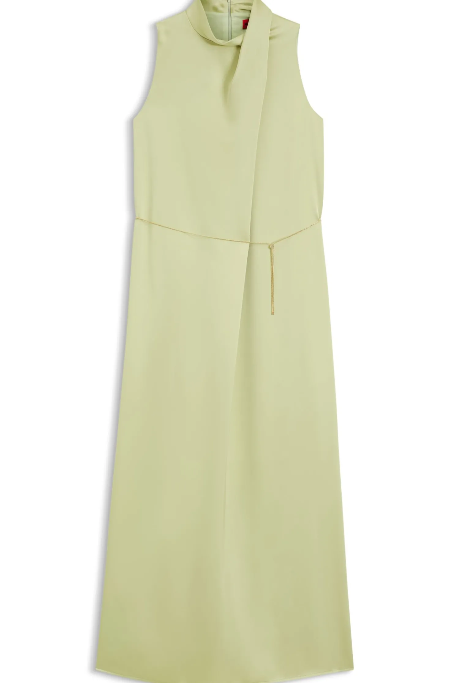 Maxikleid aus Satin mit abnehmbarem Kettengürtel