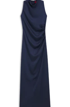 Maxikleid aus Satin mit gerafften Details