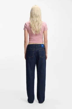Melierte Jeans aus bequemem blauem Stretch-Denim