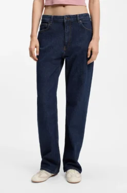 Melierte Jeans aus bequemem blauem Stretch-Denim