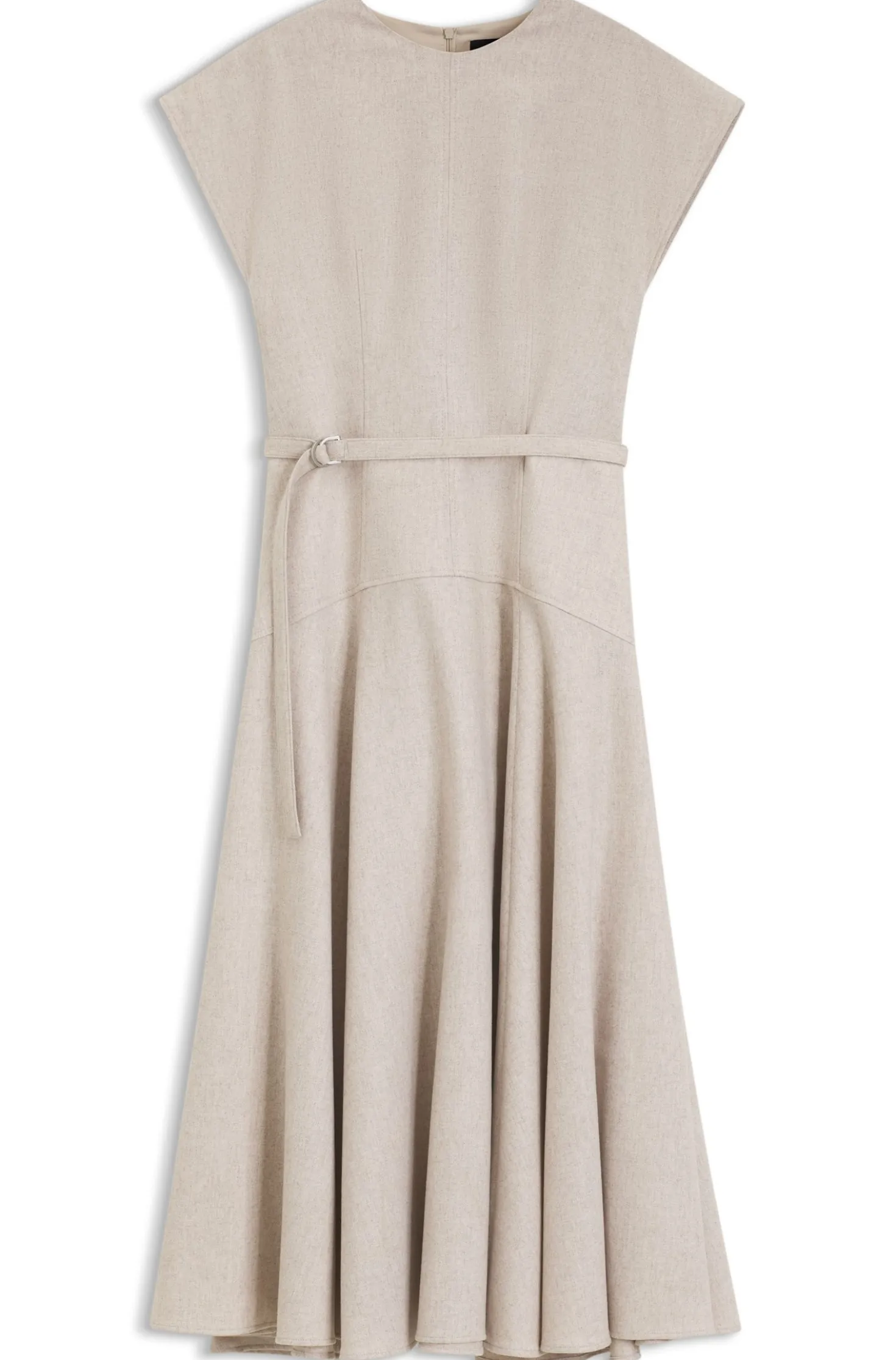 Meliertes Maxikleid aus Flanell mit Gürtel