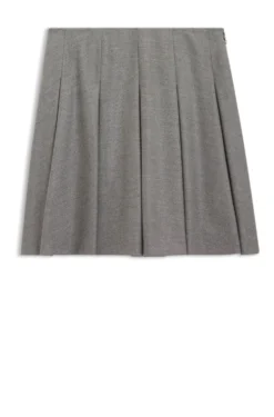 Minirock aus meliertem Stretch-Flanell mit Falten