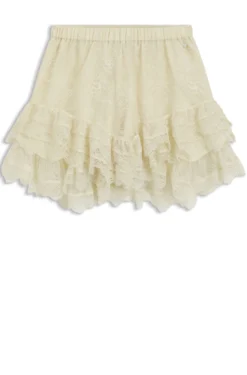 Mini Skort aus geraffter Spitze