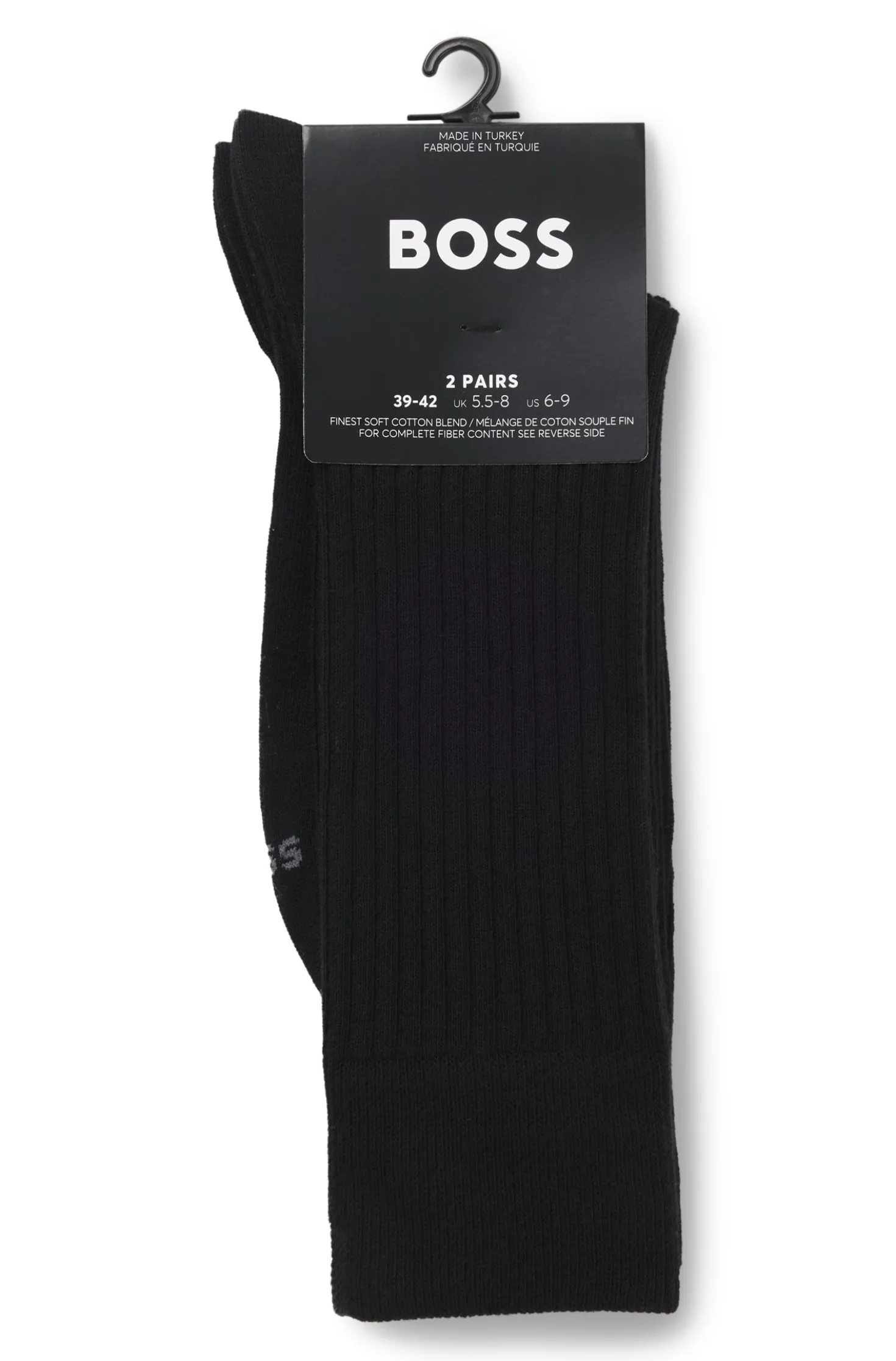 Mittelhohe Socken mit Rippstruktur im Zweierpack
