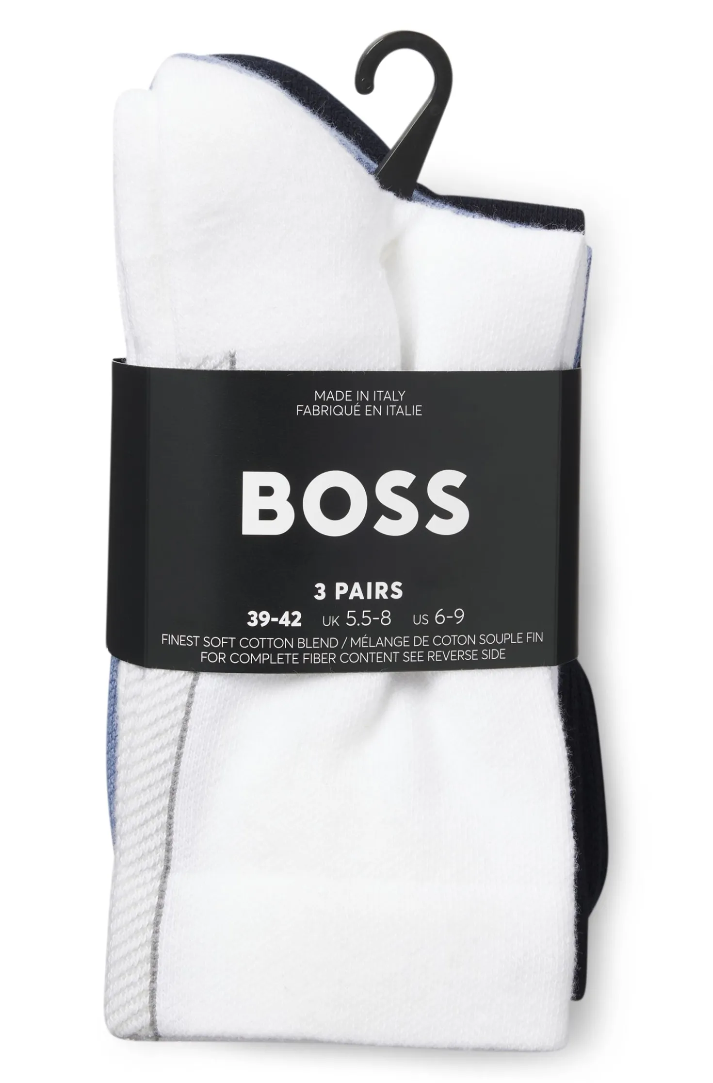 Mittelhohe Socken mit strukturiertem Tape im Dreierpack