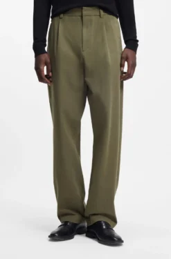 Modern-Fit Hose aus Baumwoll-Mix mit Twill-Struktur