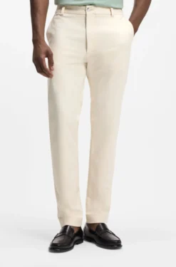 Modern-Fit Hose aus bügelleichtem Baumwoll-Mix mit Twill-Struktur