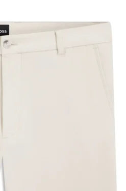 Modern-Fit Hose aus bügelleichtem Baumwoll-Mix mit Twill-Struktur