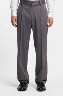 Modern-Fit Hose aus Stretch-Gewebe mit unterbrochenem Karo-Muster
