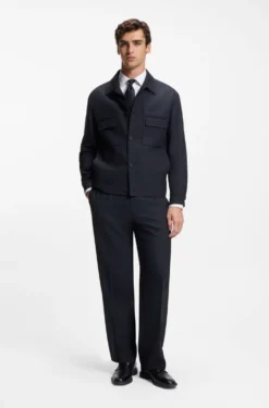 Modern-Fit Hose aus Stretch-Twill mit Bügelfalten