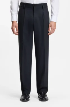 Modern-Fit Hose aus Stretch-Twill mit Bügelfalten