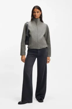 Modern-Fit Jacke aus gekochter Schurwolle