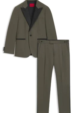 Modern-Fit Popeline-Anzug aus Woll-Mix