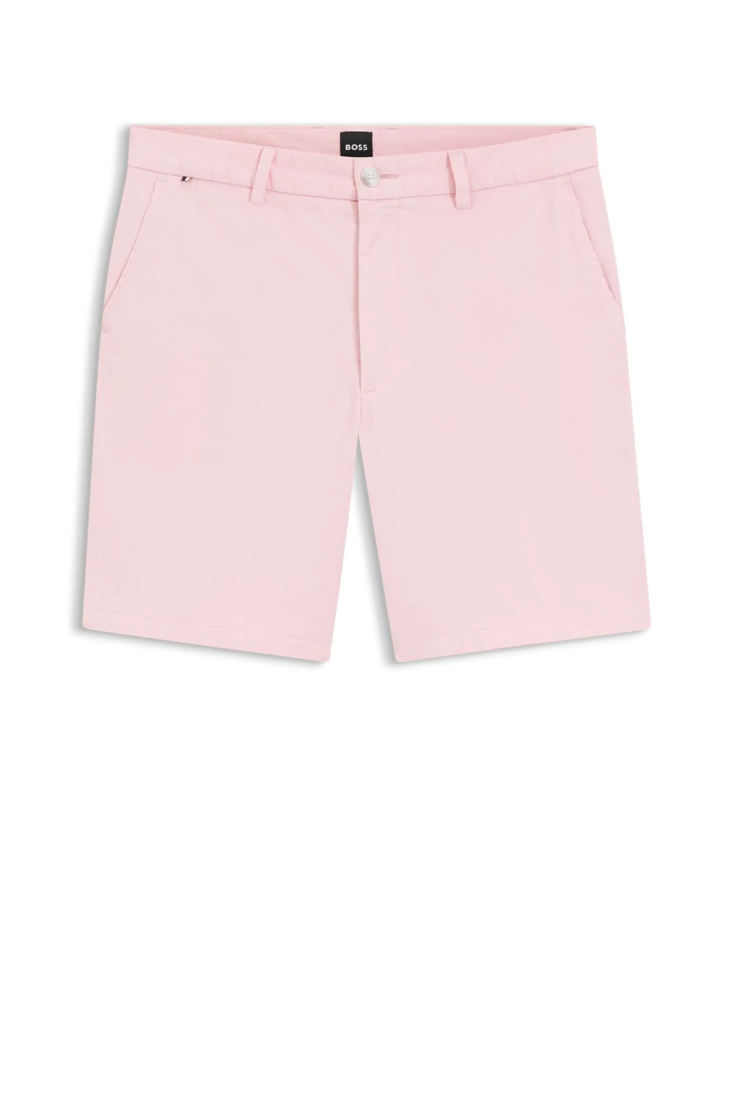 Modern-Fit Shorts aus überfärbtem elastischem Baumwoll-Twill