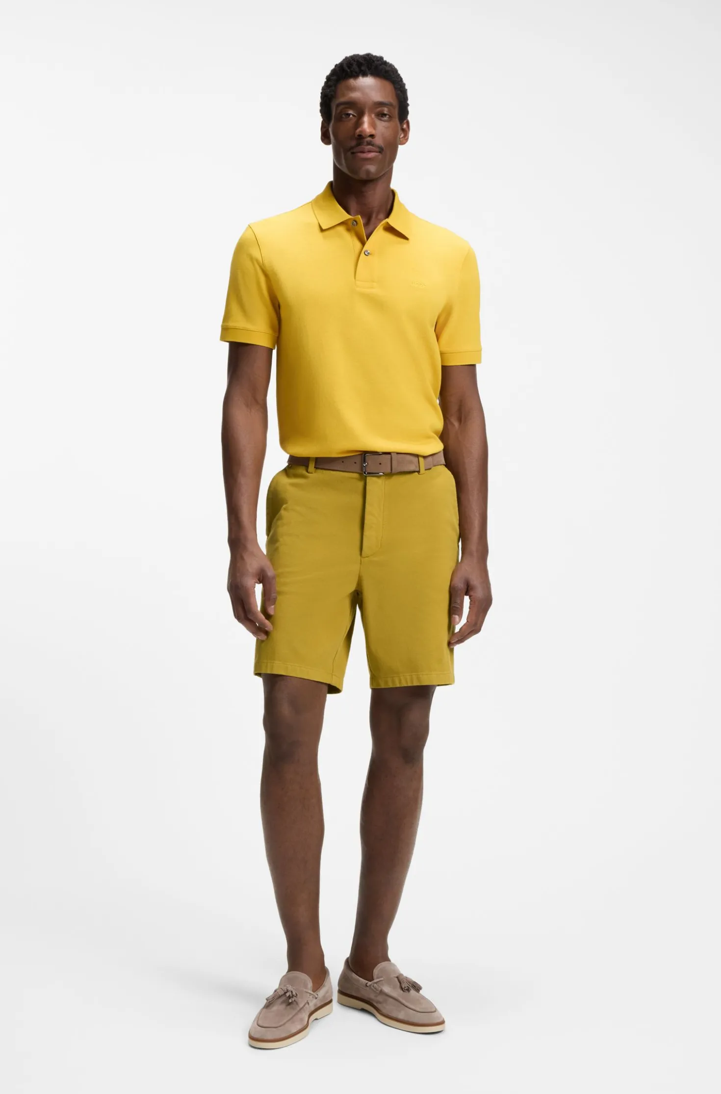 Modern-Fit Shorts aus Stretch-Baumwolle