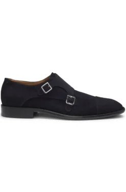 Monkstraps aus Veloursleder mit Doppelriemchen