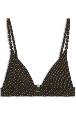 Monogramm-gemustertes Bikini-Top mit herausnehmbarer Wattierung